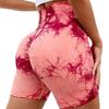 Women's Outdoor Fitness Sports Peach Hip Tie Dye High Stretch Skinny Quick Dry Yoga Shorts