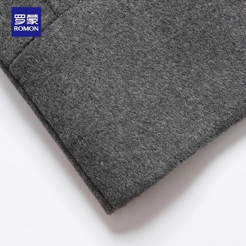 ROMON Men's Wool Double-Sided Mid-Length Coat with Detachable Goose Down Vest