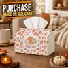1pc Modern Botanical Harvest Tissue Box - Pumpkin Maple Typography Napkin Storage Box, Suitable for Rolls/Facial Tissues/Single Sheets, Two Sizes Avai