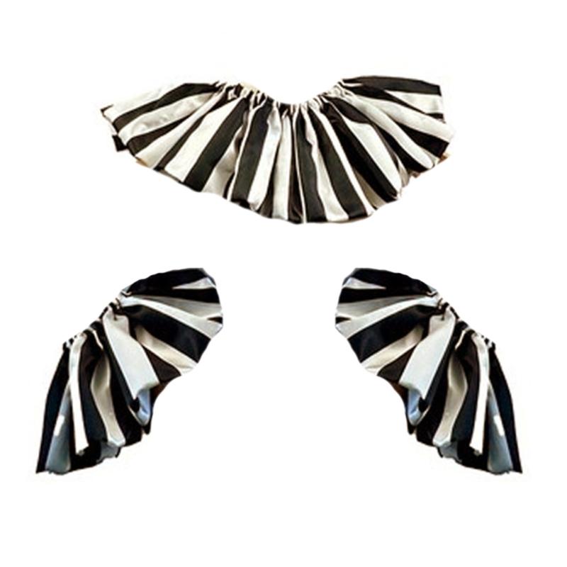 Регулируемый Полосатый Готический Съемный Воротник Манжеты Для Блузок Платьев Готический Модный Аксессуар