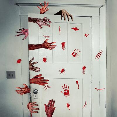 Αυτοκόλλητα Τοίχου, Διακοσμήσεις Αποκριών, Τρομακτικά Αιματηρά Χέρια, Αυτοκόλλητα Διακόσμησης Παραθύρων, Διακοσμήσεις Εισόδου, Αυτοκόλλητα Πόρτας Διακόσμησης με Κηλίδες Αίματος