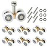 6pcs Sliding Door Roller Shower Glass Slide Doors Pulley 4 Wheels  Door Hanging Wheels Rail Track Pulley Bearing Wheels Hardware