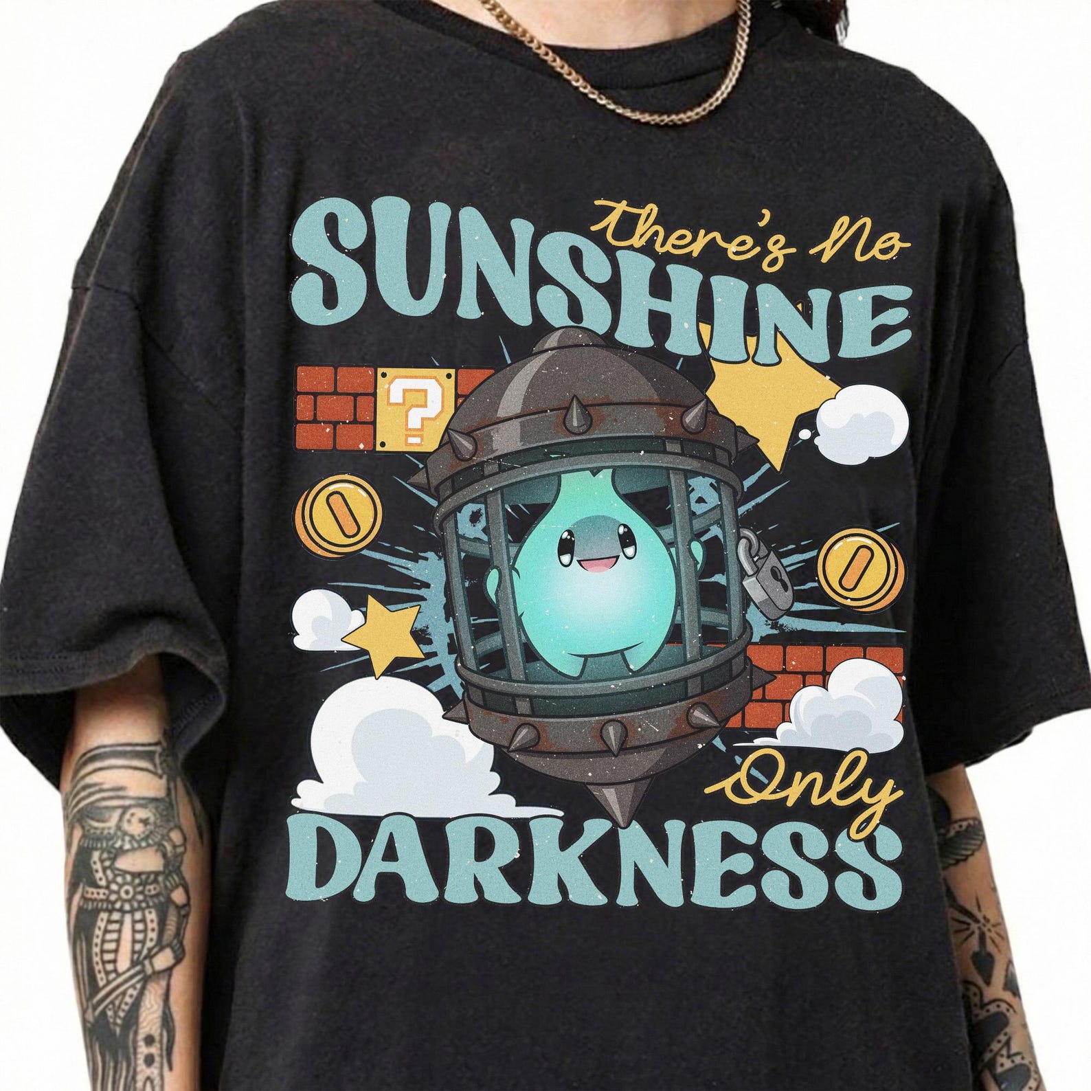 There s No Sunshine Only Darkness Shirt, Luna Star Shirt, Super Mario Movie T-Shirt, Gaming Humor Sweatshirt, Lumalee Shirt, Mario Trip Tee XL