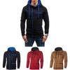 Cozy Men's Autumn Winter Hoodie Hooded Sweatshirt With Drawstring And Full-zip Closure