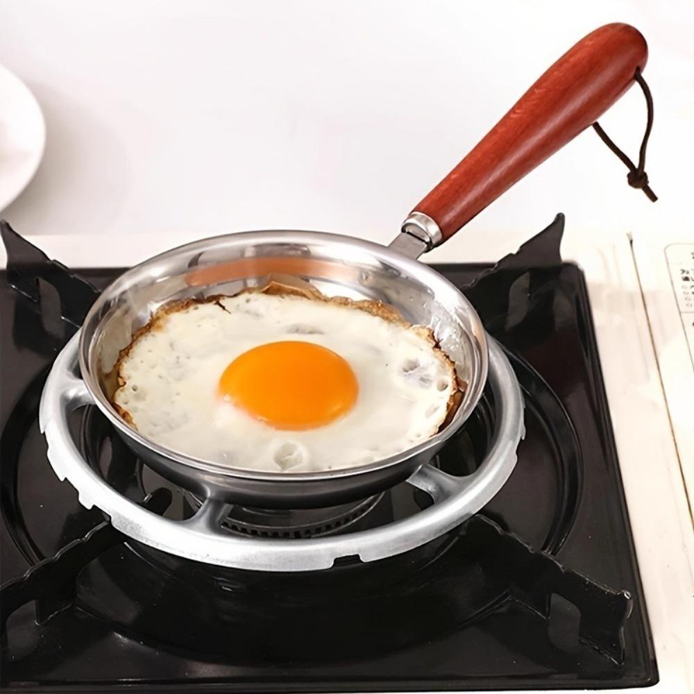 304 Stainless Steel Open Skillet Wooden Handle Butter Heating Pan New Frying Pan  Kitchen Supplies