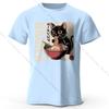 T-Shirt mit Ramen-Aufdruck für Herren, 100 % Baumwolle, übergroße japanische Grafik-T-Shirts für Damen, Sommer-Tops, Nudel-Streetwear