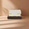 Walnut & Beech Wood Business Card Holder with Brass Accents