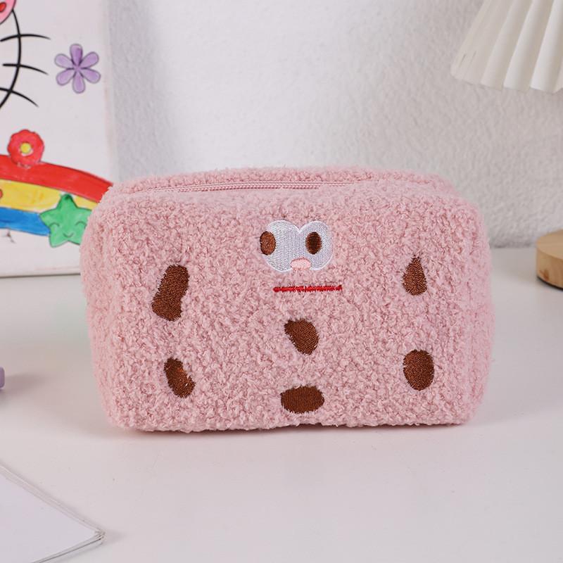 Cute Plush Sandwich Cookie Pencil Case With Large Capacity For Students And Girls