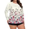 Women's Printed Large Size Long Sleeve Swimsuit Sun  Jacket Quick Dry Hiking Top