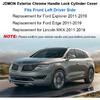 Chrome Door Handle Lock Cylinder Cap Driver Compatible with Ford Lincoln | Edge MKX Explorer 2011-2019 Handle Cover with Keyhole Replacement for