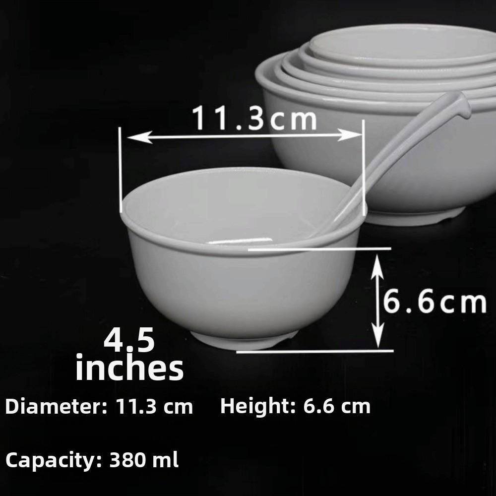 White Melamine Bowls Japanese Style Soup Bowl New Salad Bowls  Kitchen Supplies 4.5 in