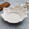 Pure White Rock Texture Coral Plate Irregular Ceramic Dessert Plate Salad Plate Sushi Plates Molecular Cooking Tableware