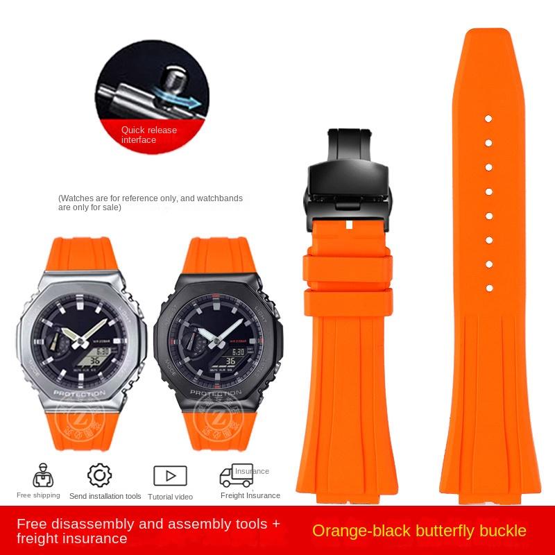 For Casio G-SHOCK GA-2100 GA-2110 Soft Rubber Watchband GM-5600 GA2100 GM2110 Quick Release Silicone Watch Strap Men's Bracelet