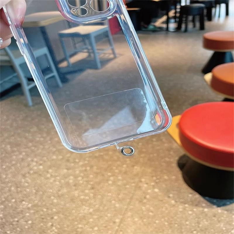 1-10PCS Transparent Flexible Mobile Phone Lanyard Cads Mobile Phone Universal Lanyard Transparent Lanyard Sticker Strap Clip Pen