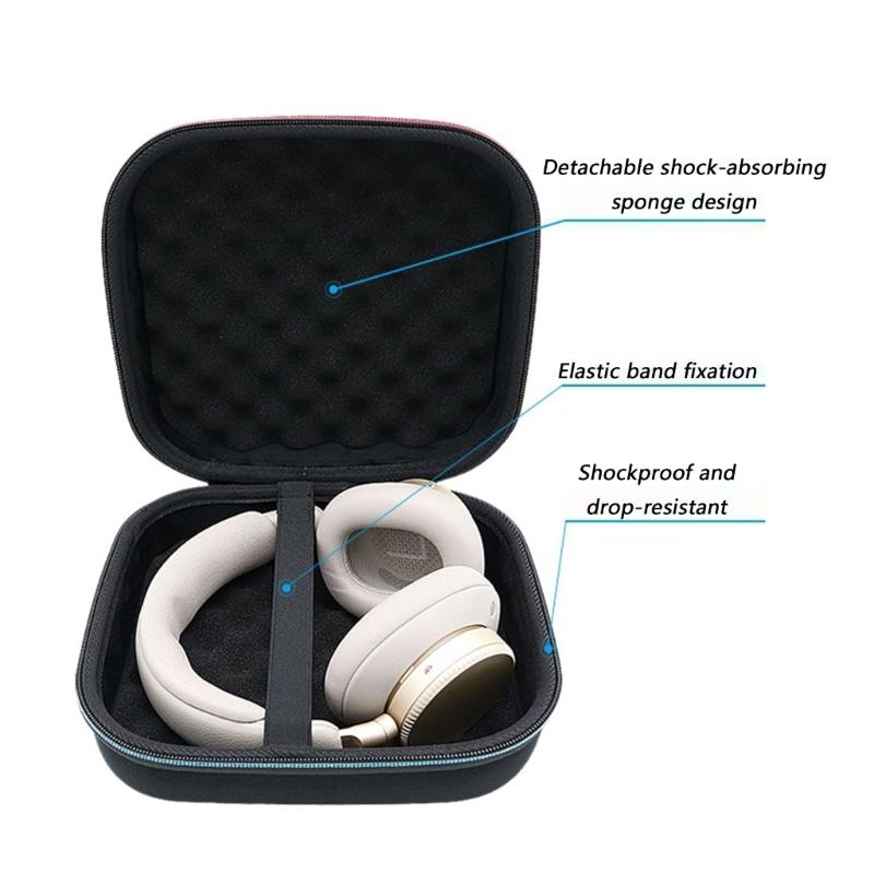 Portable EVA Headphone Storage Case Box With Soft Lining Detail Design for H100 Travel Protections Black