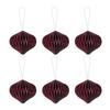 6 Pcs Honeycomb Christmas Ornaments 3D Mini Glitter Edge Paper Honeycomb Lantern Vintage Foldable Xmas Tree Hanging Decoration for Holiday Party