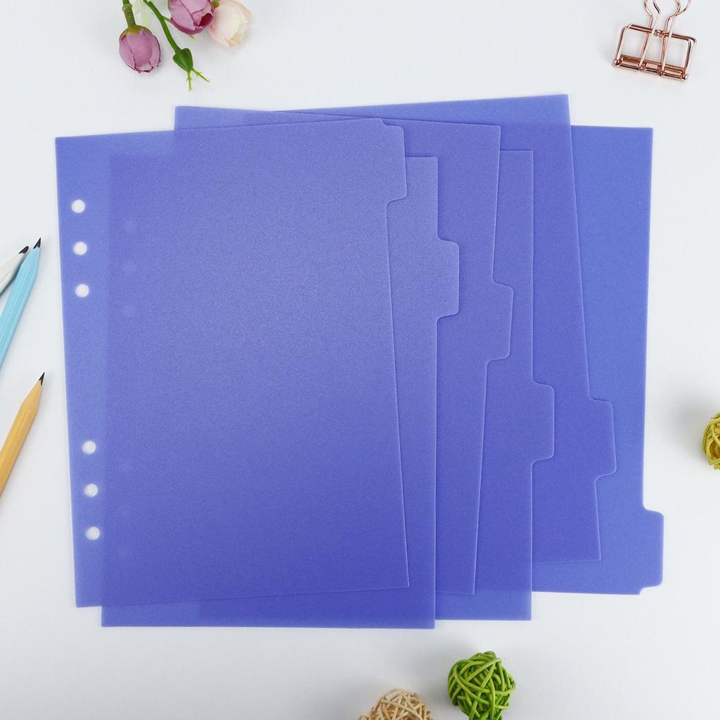 A5 A6 Transparent Paper Index Divider 6 Holes For Binder Planner Notebook Stationery Notebook Paper Divider Accessories