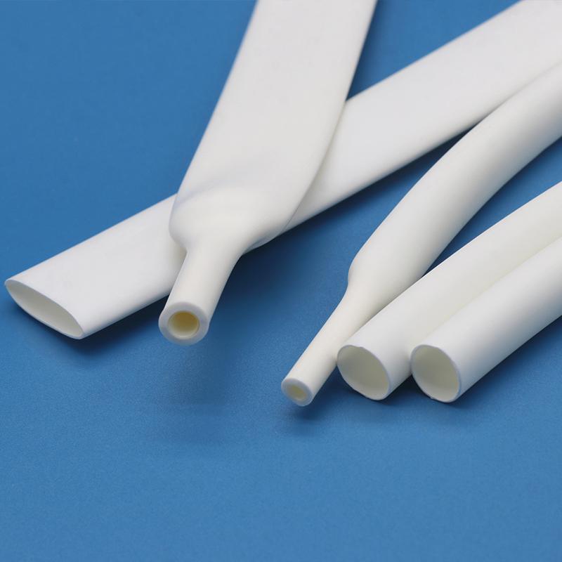 Triple-Wall Heat Shrink Tubing with Adhesive, White, Waterproof, Insulated, 3X Shrink Ratio, 1.6-39mm