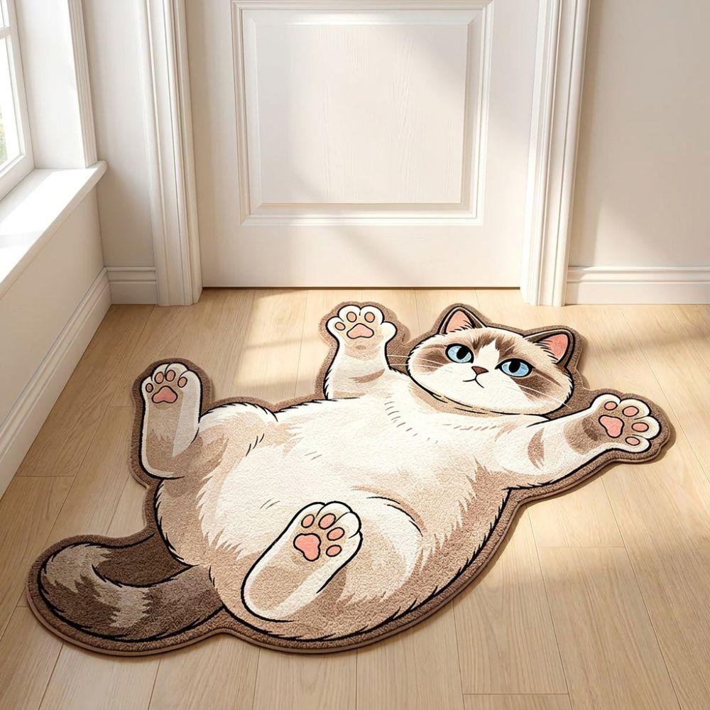 Anti-fouling Home Decor Carpet Non-Slip Cartoon Carpet Cute Cat-Shaped Area Rug  Living Rooms