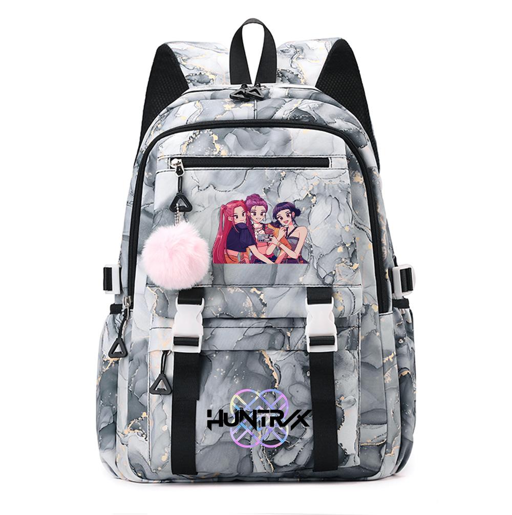 Cartoon Anime K-Pop Demon Hunters Printed Backpack Schoolbag for Teenager Student Girl Boy Bookbag Large Capacity Waterproof Travel Bag Gift