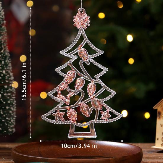 Christmas Clear Acrylic Hanging Ornament Glitter Snowflake Butterfly Reindeer Dancing Girl Tree Angel Wing Key Wreath Xmas Hanging Decoration