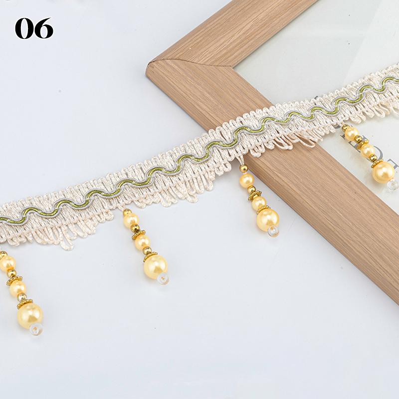 10 Meter Vorhangborten Perlenspitze Fransen DIY Vorhang Nähborte Quastelkante Heimvorhang Sofa Polsterdekor Zubehör