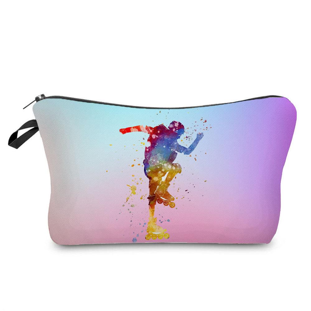 Women Gymnastics Print Cosmetic Bag Toiletries Organize Travel Storage Case KTB