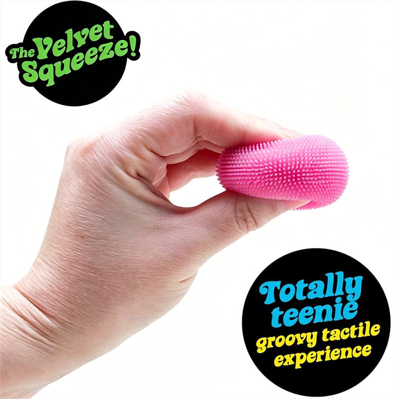 Needoh Mini Fuzz Ball Shaggy Spiky Textured Sensory Toy Soft Rubber Squeeze Fidget for Adult Office Stress Relief Anxiety Calm