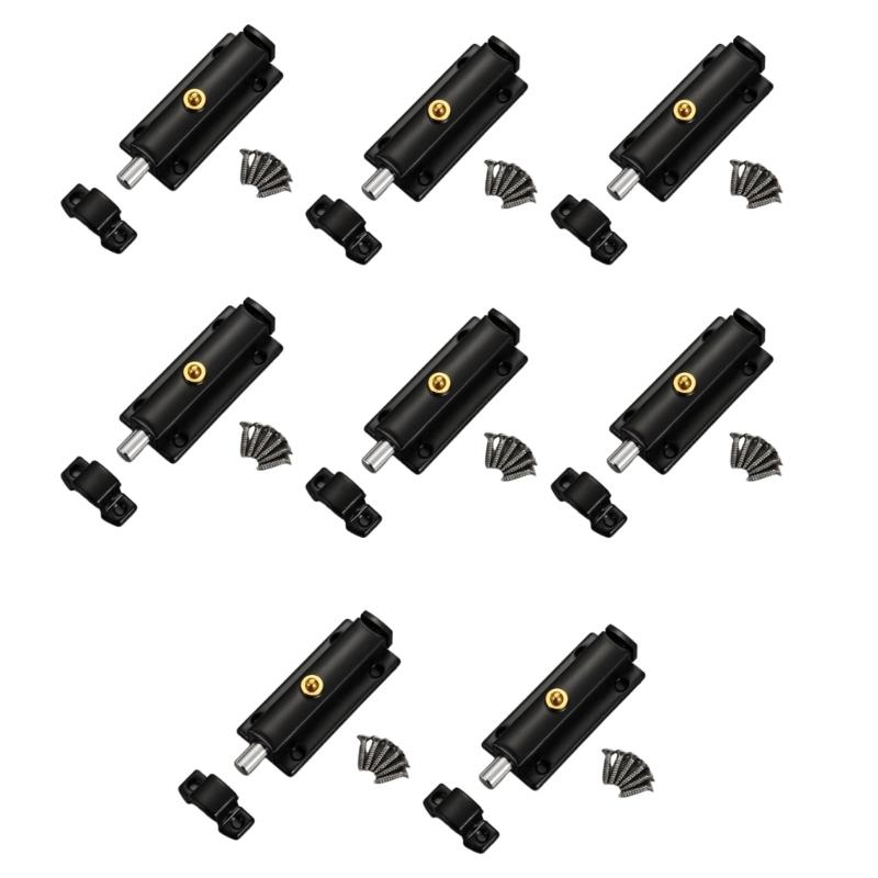 8Pcs Stainless Steel Automatic Spring Door Latches Bolt Antitheft Security Button Lock Door Hardware Easy to Install
