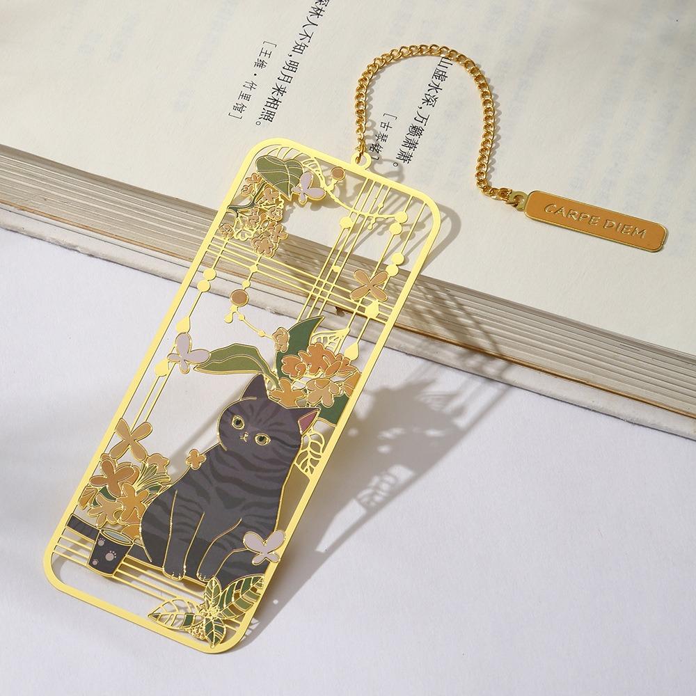 Metal Hollow Bookmark 3D Book Clip Retro Metal Bookmark  Stationery