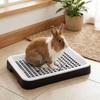 Double Layer Rabbit Training Toilet Potty Training Aid Removable Tray Small Animal Litter Box Splash-Proof Plastic