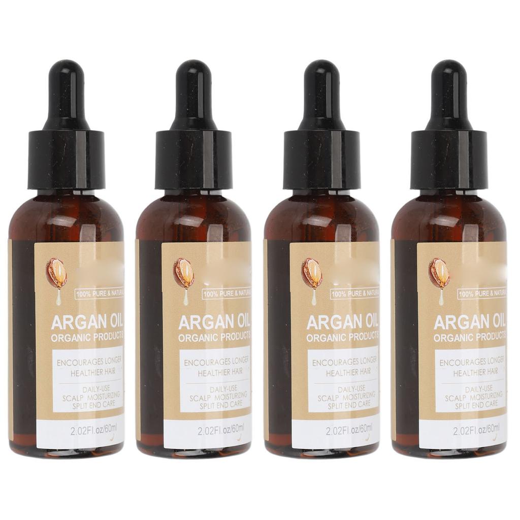 4pcs Argan Oil Hair Growth Serum Boost Thin Hair Increase Volume Moisturizing Hair Thickening Serum 60ml