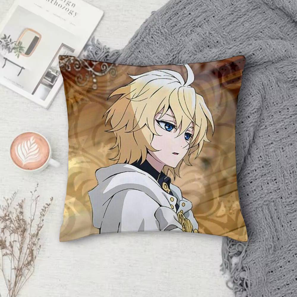 Seraph of the End Doublesided Printed Square Pillow Cover Decorative Cushion Cover for Sofa Bedroom Bedside