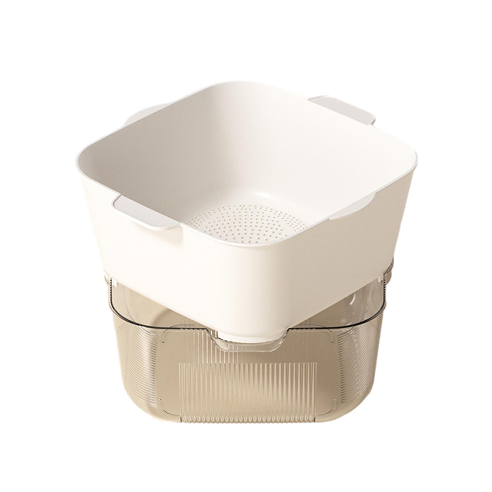 Double Layer Thickened Drain Basket Practical Veggie Leaf Drainer Tool For Fruit Salad