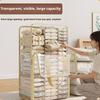 Transparent PVC Clothes Storage Bag Large Capacity Foldable Quilt Organizer with Reinforced Handles Dustproof Wardrobe Organizer