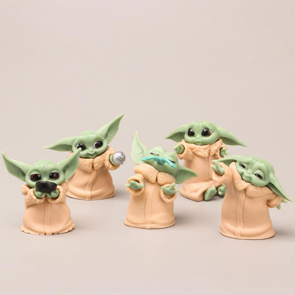 5 Pcs Star Wars Action Figures, Baby Yoda & Darth Pvc Mini Models, Collectible Anime Doll Toys Gift For Kids