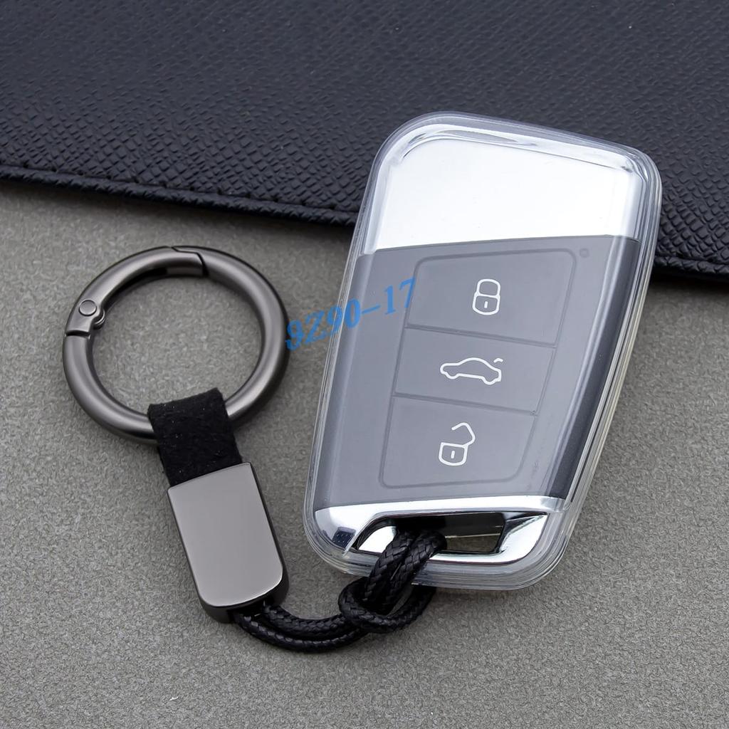 For Volkswagen Arteon Atlas Cross Sport Passat B8 Clear Fully Transparent Tpu Car Smart Key Cover Case