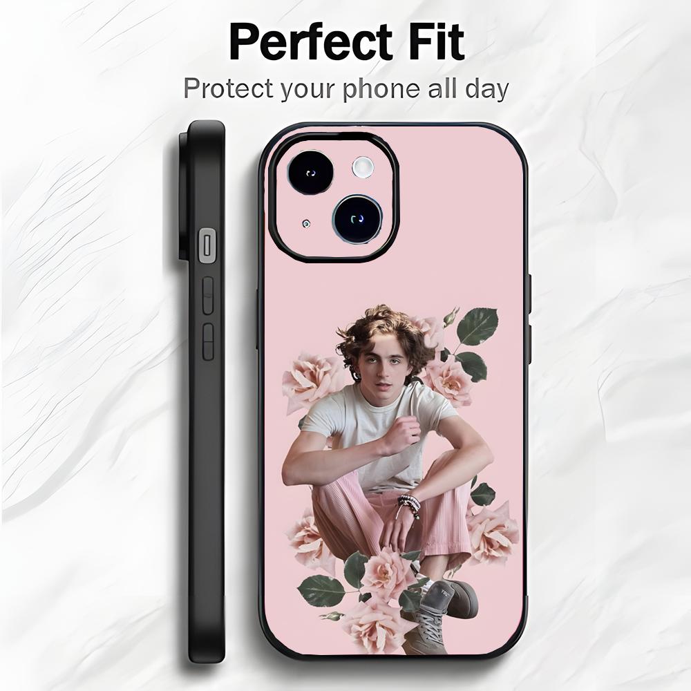 Snygg Hollywood-skådespelare T-Timothy Chalamet Fodral till mobiltelefon Fodral till mobiltelefon Mjuk förpackning Lättvikt För iPhone17 16 15 14 13ProMax