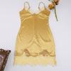 European & American Style Lace Patchwork Spaghetti Strap Bodycon Mini Dress