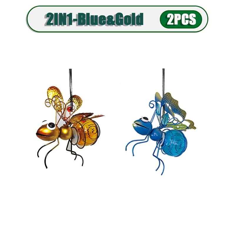 5PCS Solar-Powered Hanging Metal Ladybug Light  Garden Decor  Lady Sculpture with Bouncy Springs Summer Outdoor Art Decorations