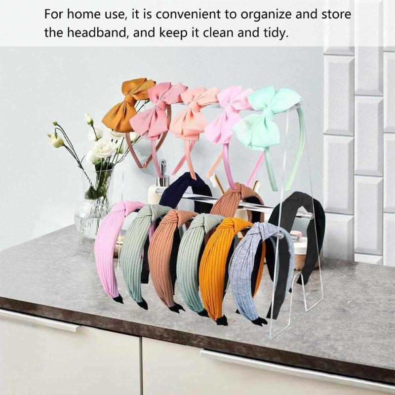 Fashionable Acrylics Hairband Holder Double Layer Headband Display Stand Home Accessory for Girls Women Organization