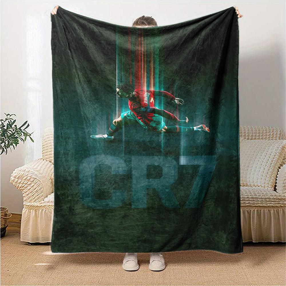 CR7 Football Blanket Ultra-Soft Suitable for Chair Sofa Livingroom for All Occasions Modern Style Perfect Gift for Relatives and Friends