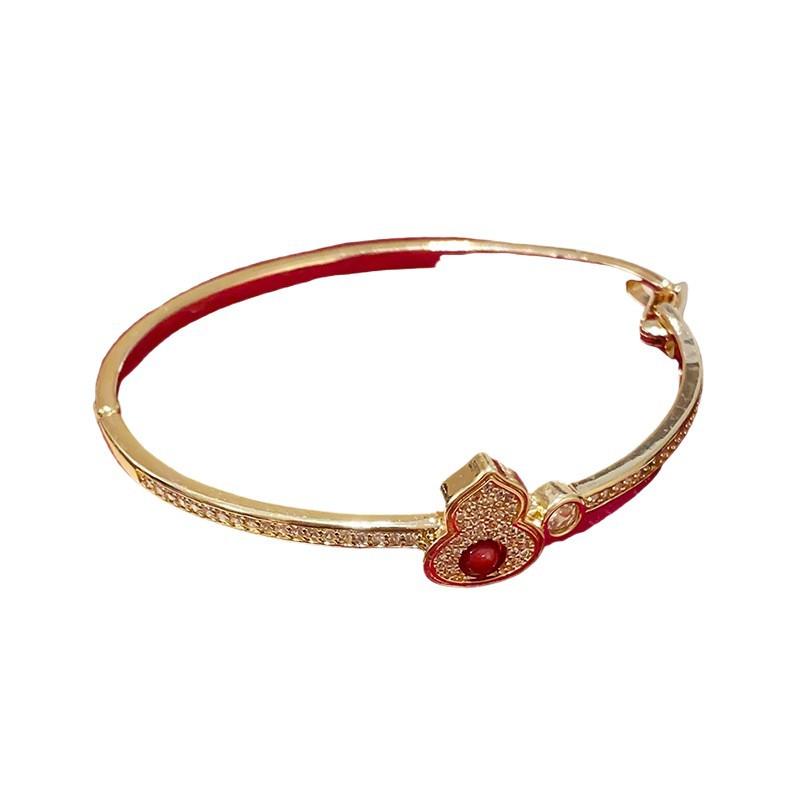 Französischer Retro-Stil Zirkon Kürbis Schnalle Armband, Leichter Luxus und High-End Armband, Exquisit und Elegant