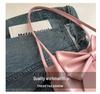 Japanese Solid Color Large Capacity Bow Tote Handbag: New Fashionable Simple Underarm Bag