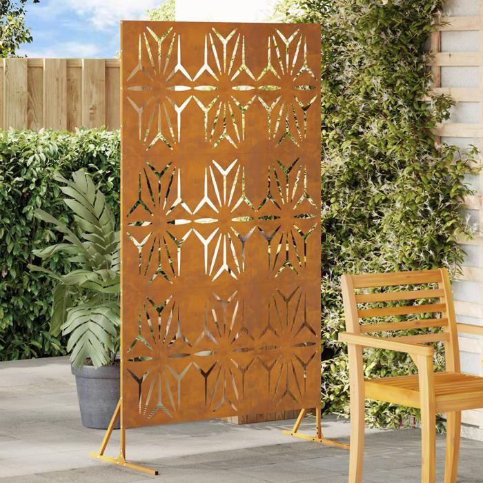 VidaXL Outdoor Metal Fence Panel In Corten Steel with a Petal Pattern | Large Size, Rustic Look, 868590