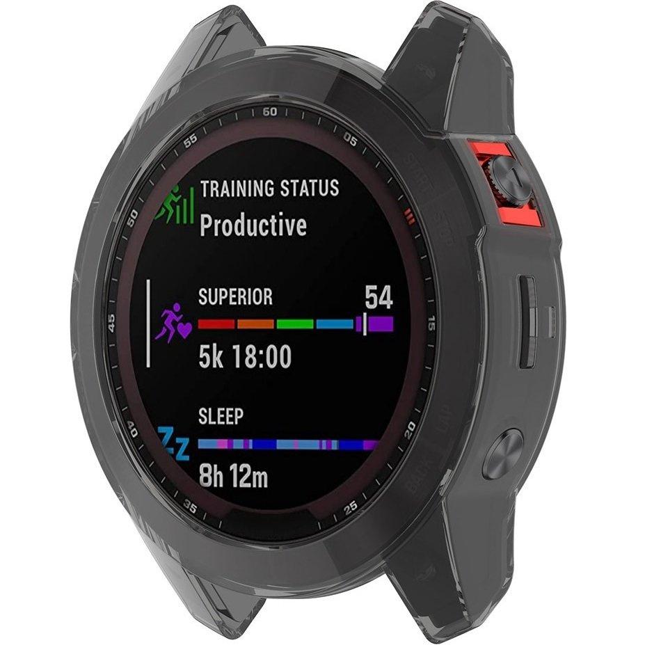 Garmin Fenix 7X Hülle, Transparent Schwarz