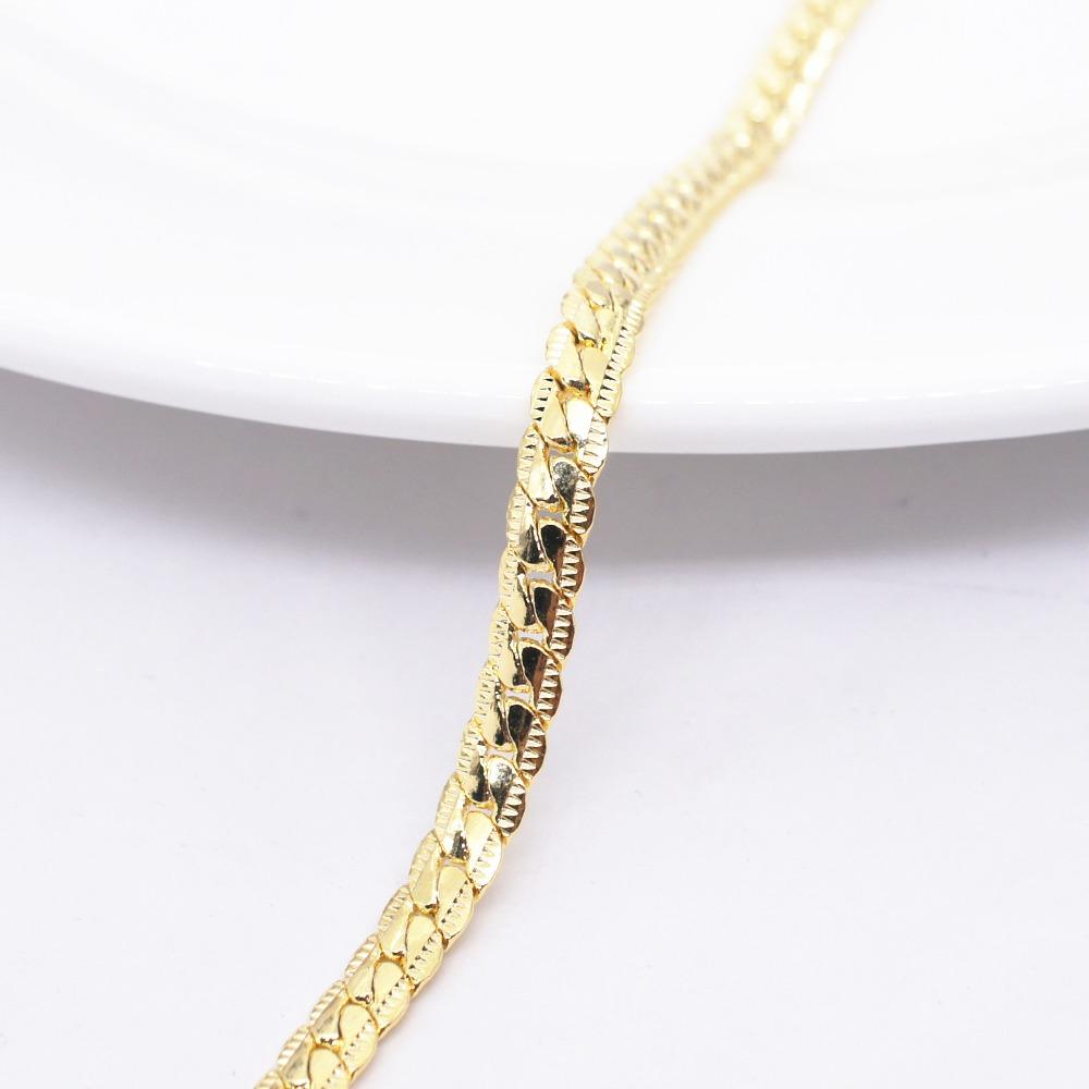 Fashion 18K Gold Plated DIY Bracelet 5M Side Hand Chain Jewelry for Women