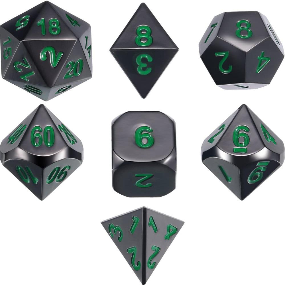 New Metal Metal Dice Set D4 D6 D8 D10 D12 D20 Multicolor Polyhedral Dice Polyhedral Sharp Corner Dice Gift