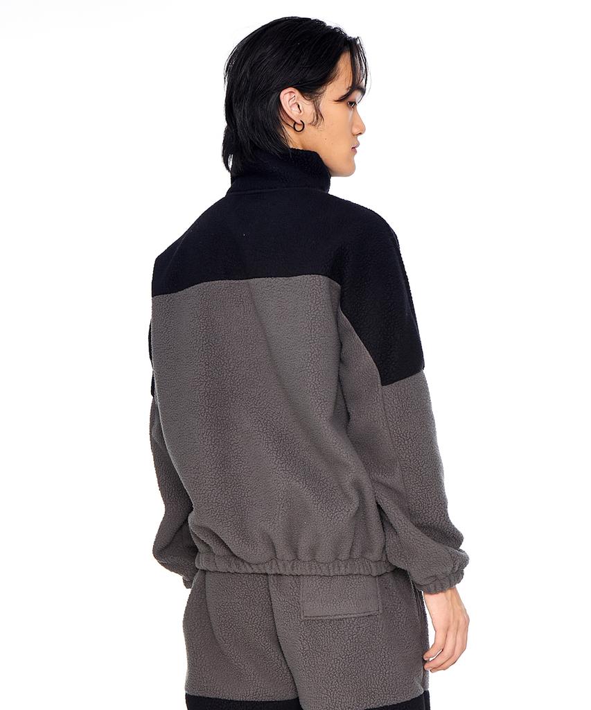 Eponym Color Block Fleece Pullover_Black & Gray