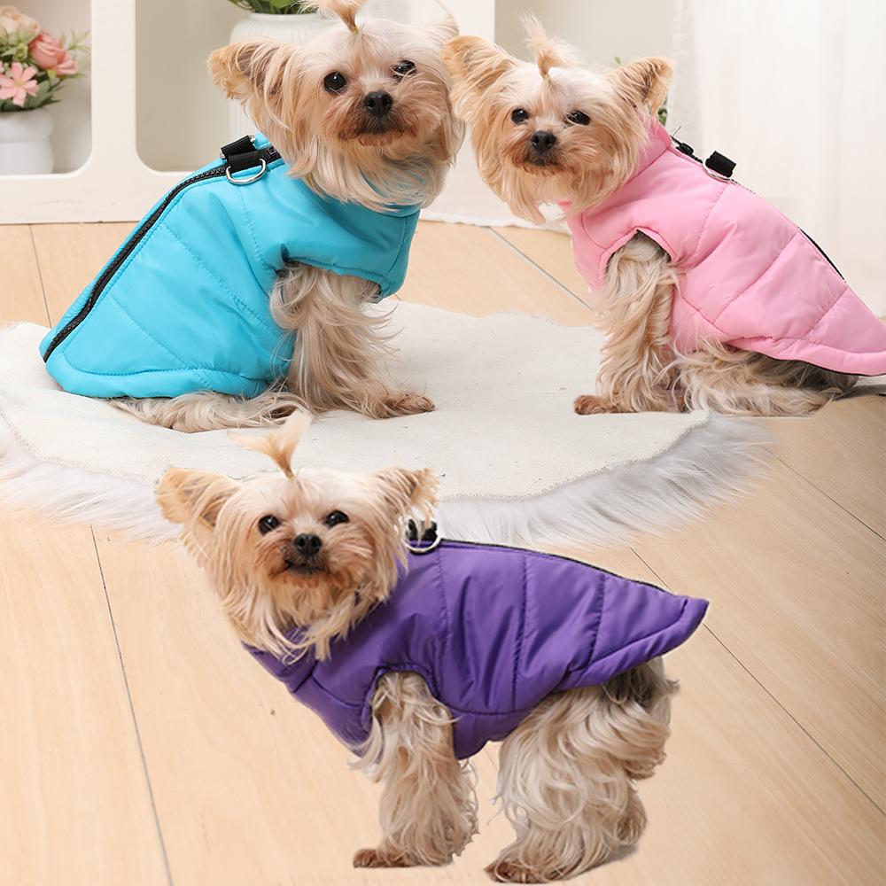 Winter Dog Clothes Cold Proof  D-ring Warm Dog Jacket  PP Cotton  Outdoor Puppy Clothing Coat Chihuahua French Bulldog Outfits